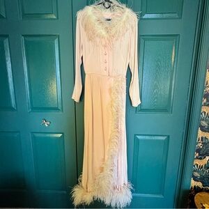 SOLD Vintage Feather-Trimmed Robe